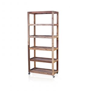 handmade-rustic-wood-six-shelf-display-shelving-unit-casters-book-case-office-storage
