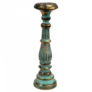 quality-wood-candle-holder-stand-turquoise-gold-large-size