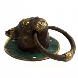 green-brown-gold-brass-cat-door-knocker