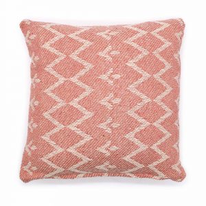 Pink-cream-cotton- pillow-cushion-cover- jagged-pattern