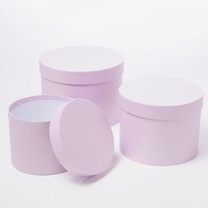 Lilac-Round-Hat-Boxes-waterproof-lined-hat-boxes