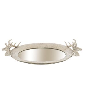 silver-serving-tray-large-size-featured-handles- stag-heads- country- cottage-mirrored