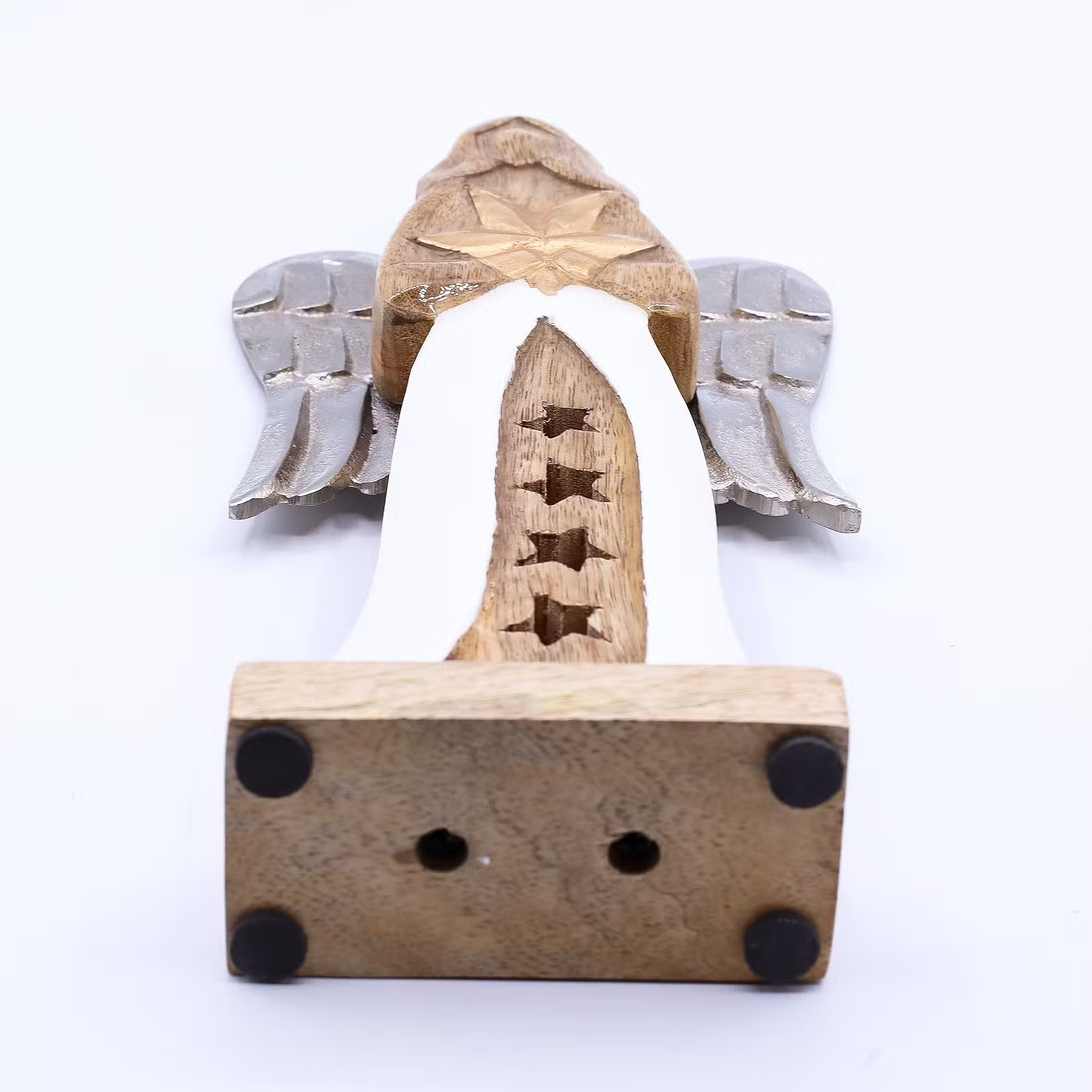 Mango Wood Star Angel Metal Tone Wings & Enamel Detail - Large - Image 6