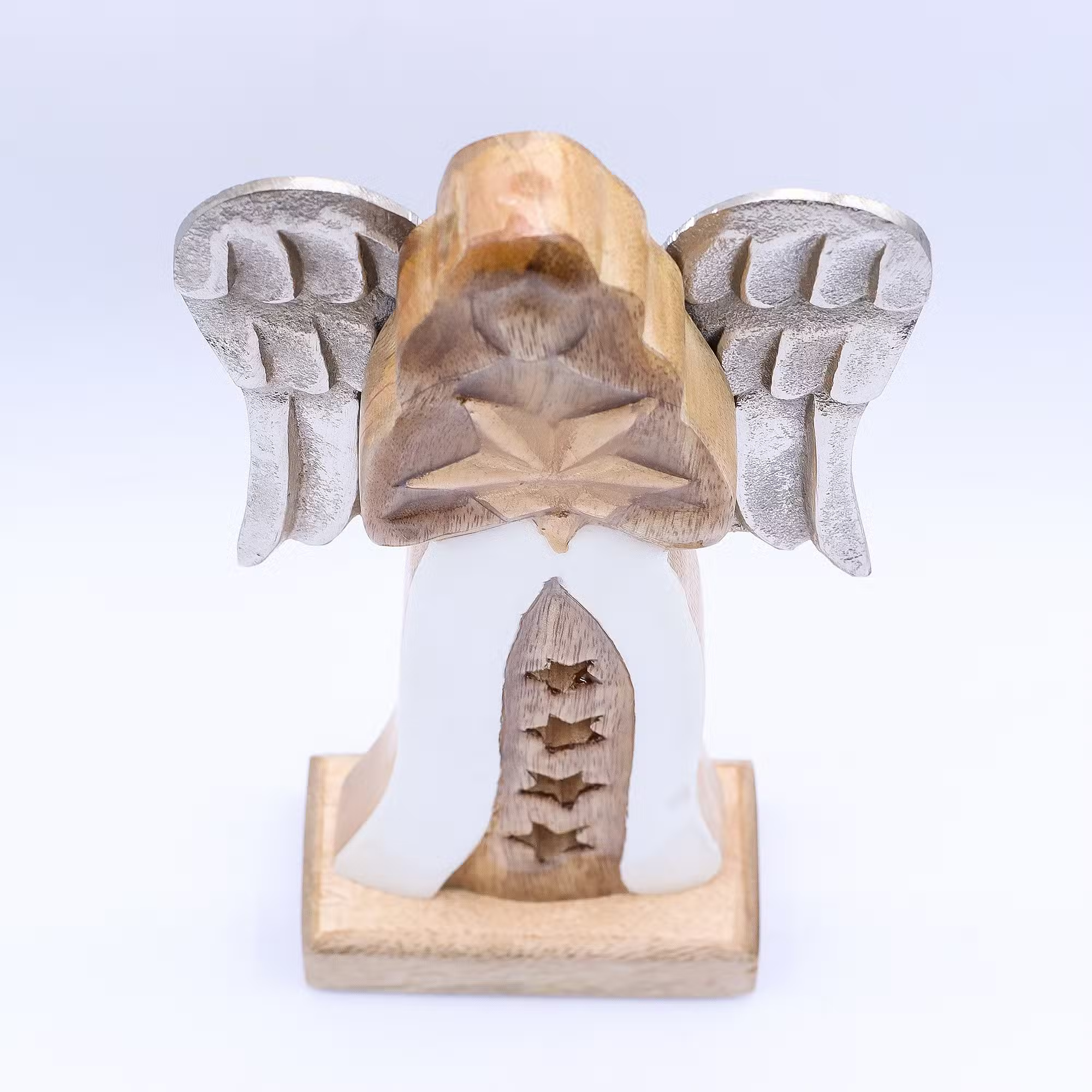 Mango Wood Star Angel Metal Tone Wings & Enamel Detail - Large - Image 5