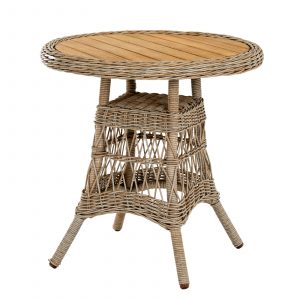 Outdoor dining bistro table wicker rattan French inspired charm courtyards balconies cafe style settings quality durability traditional contemporary